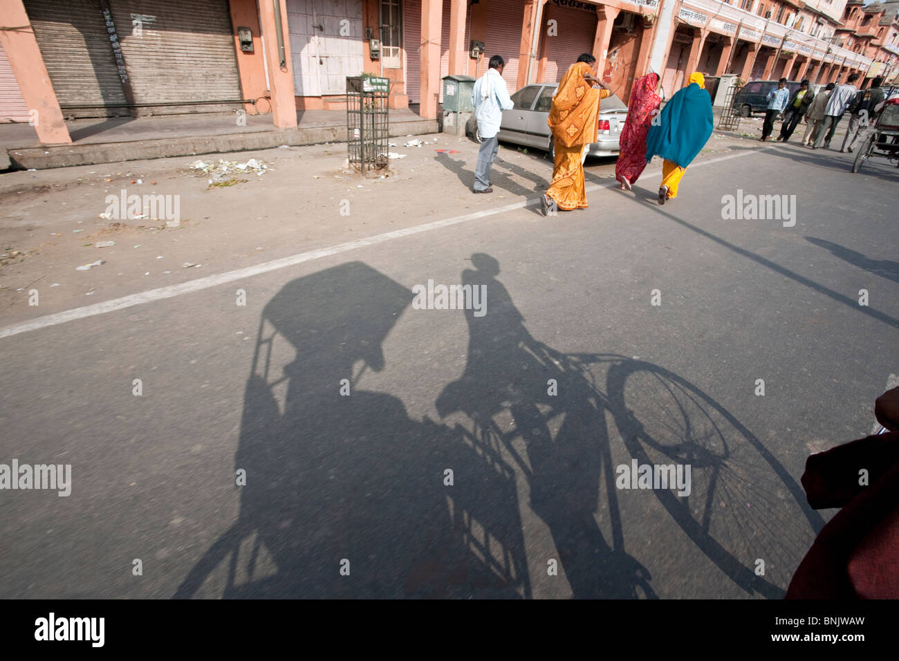 Cycle rickshaw shadow. Jaipur. India Stock Photo - Alamy