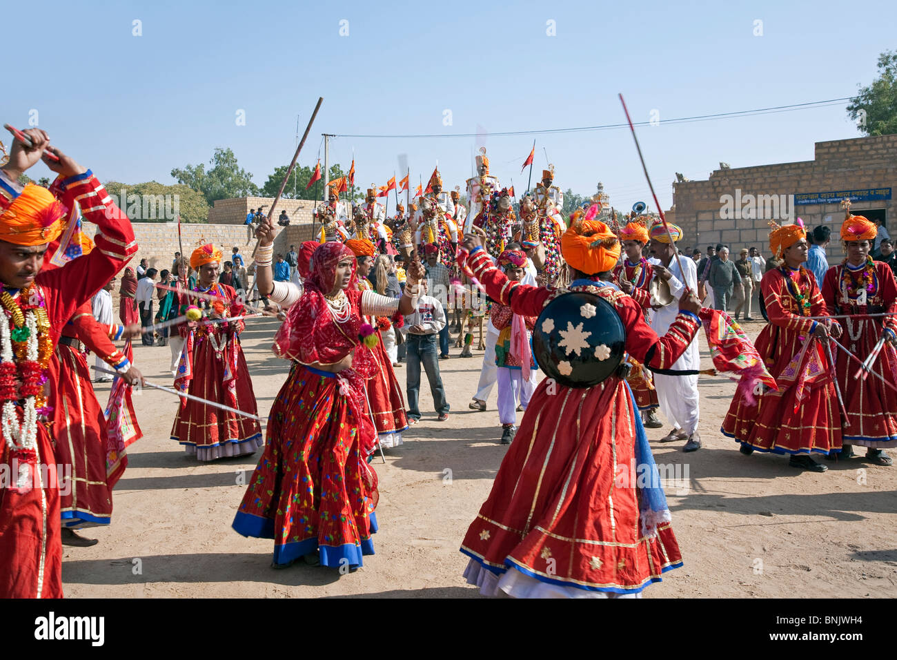 Traditional Dance. Jaisalmer Festival. Rajasthan. India Stock Photo