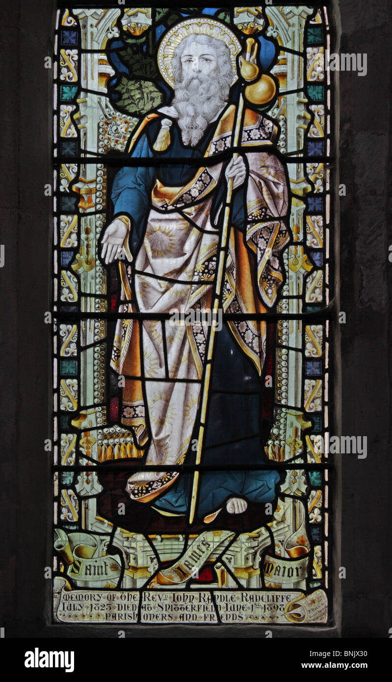 A stained glass window depicting James the Greater, Parish Church of St ...