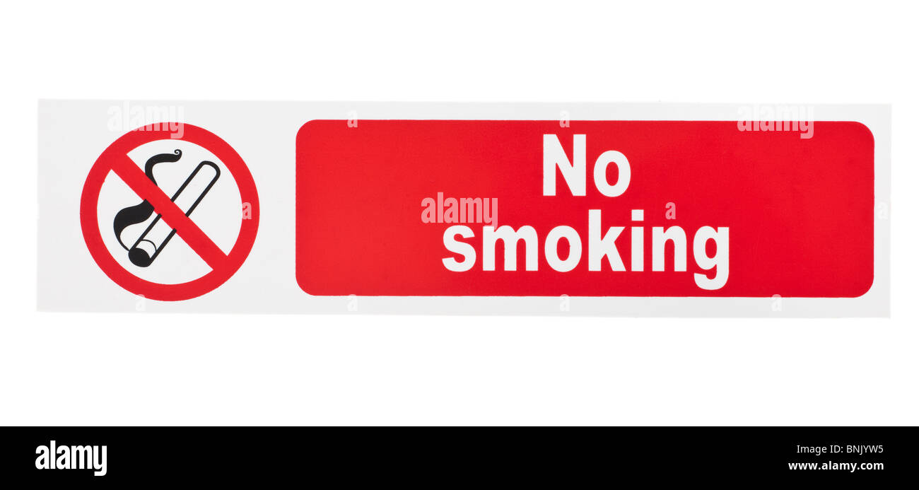 Red no smoking warning sign Stock Photo