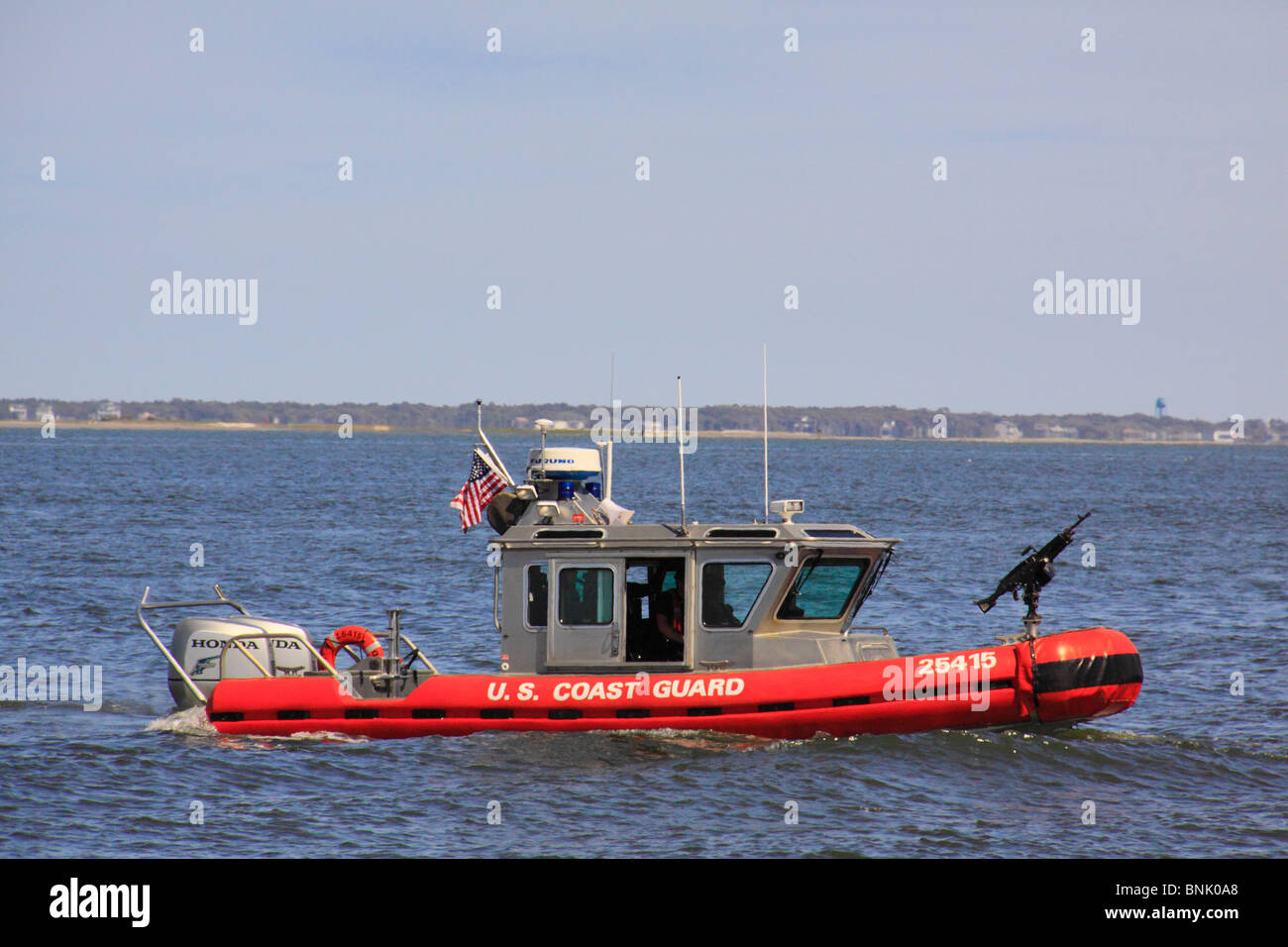 Coast Guard vessel passes through Beaufort Inlet at Fort Macon State
