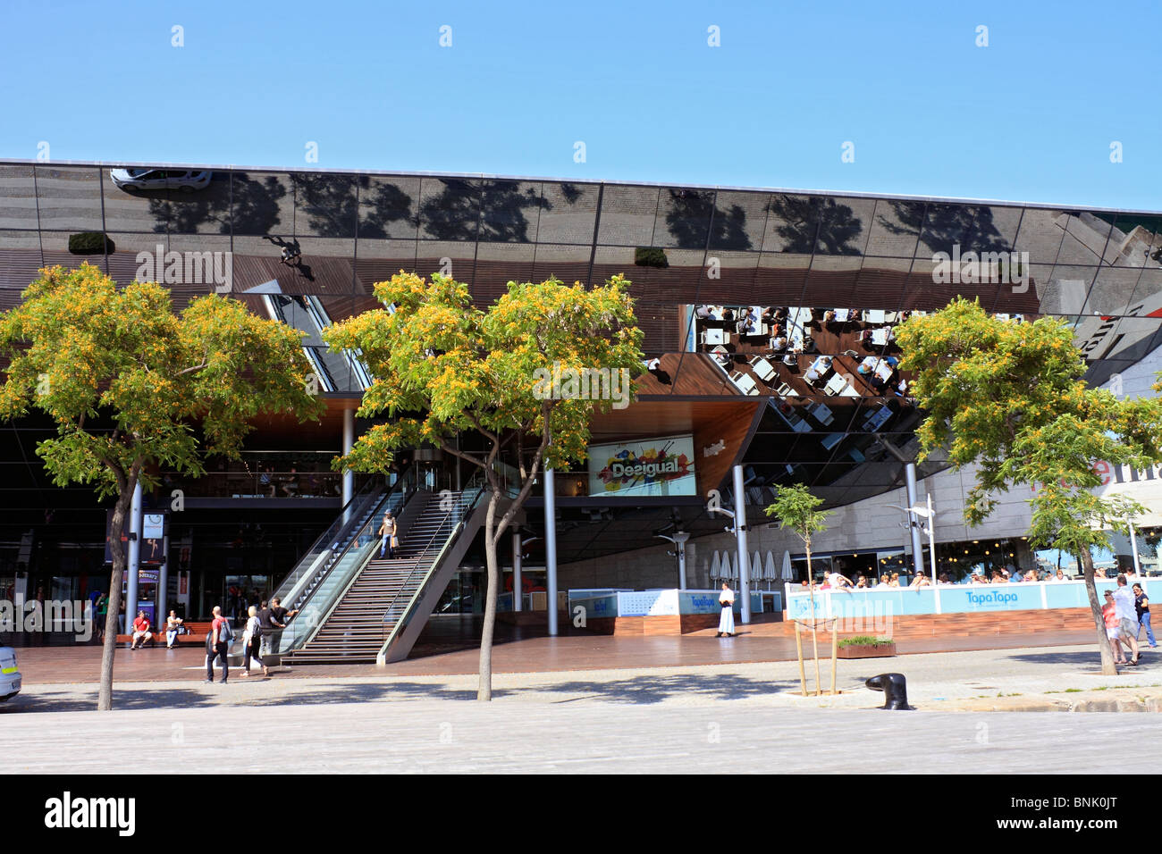 Modern shopping centre at Port Vell, Barcelona, Catalonia, Spain. Stock Photo