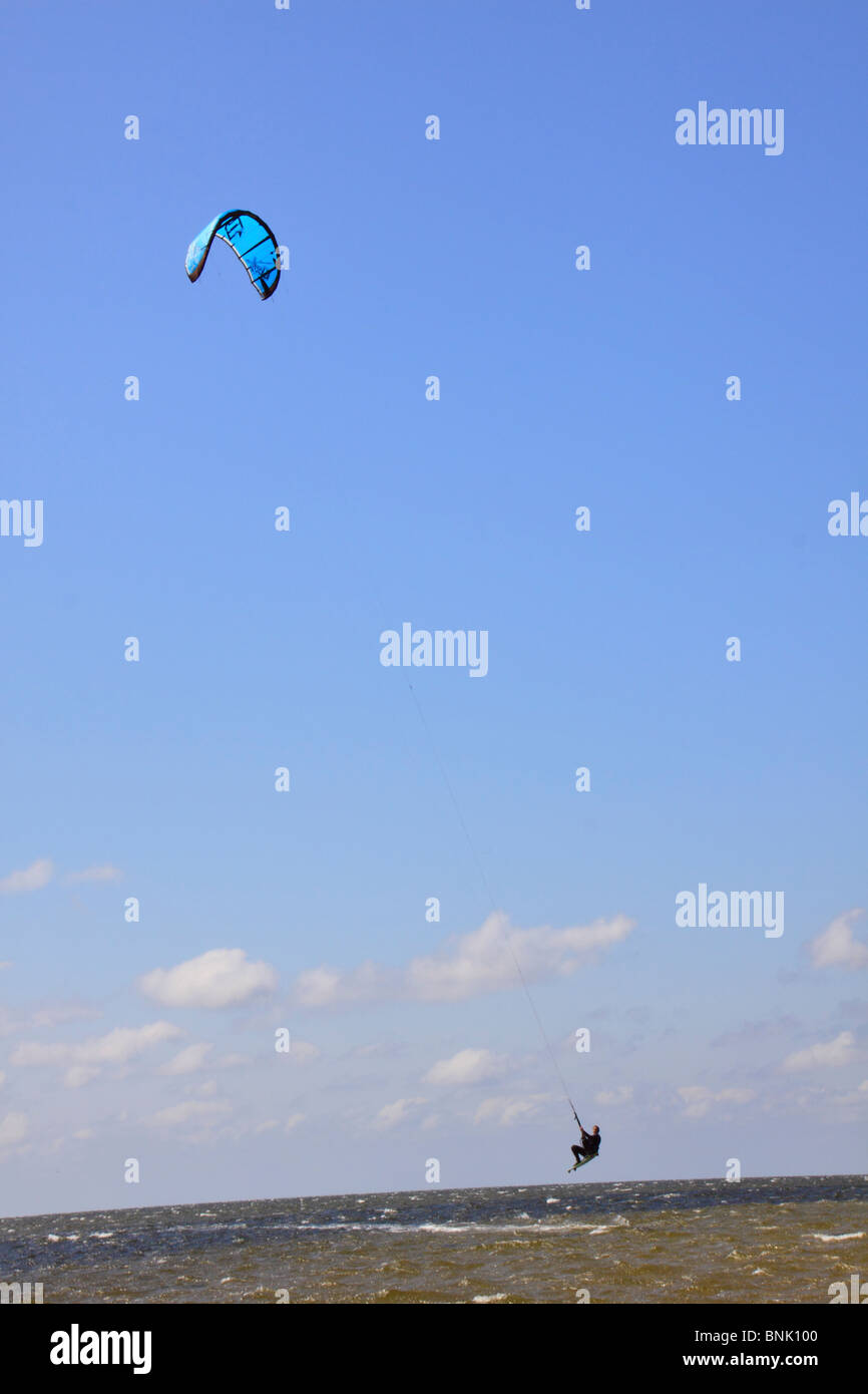 Kiteboarding on Pimlico Sound near Canadian Hole, Cape Hatteras