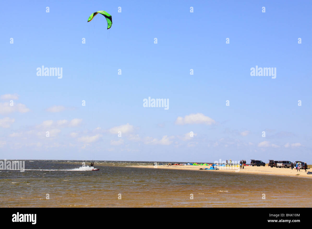 Kiteboarding on Pimlico Sound near Canadian Hole, Cape Hatteras