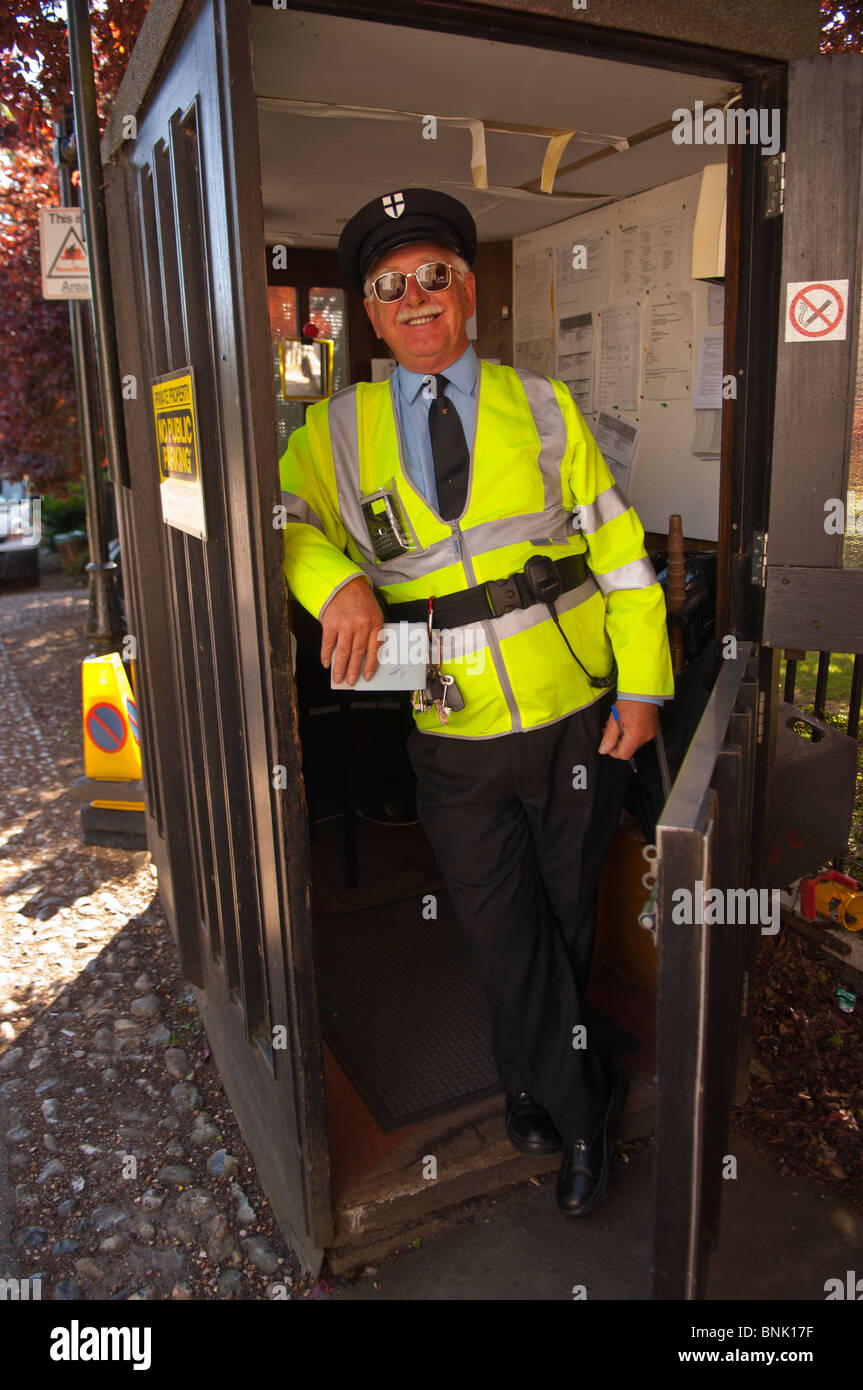 Norwich cathedral warden security guard staff hires stock photography