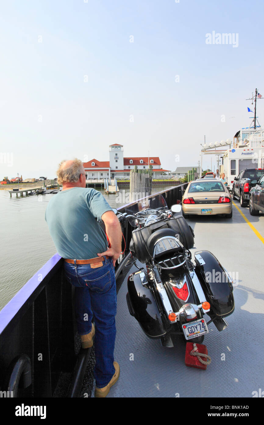 Passengers aboard the Cedar Island to Ocracoke Ferry watch as ferry