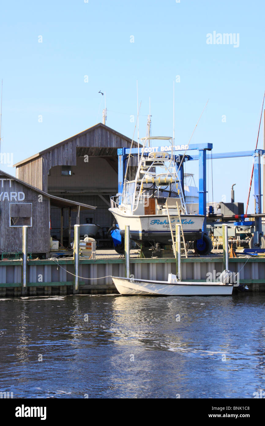 Boatyard at Frisco, North Carolina, USA Stock Photo