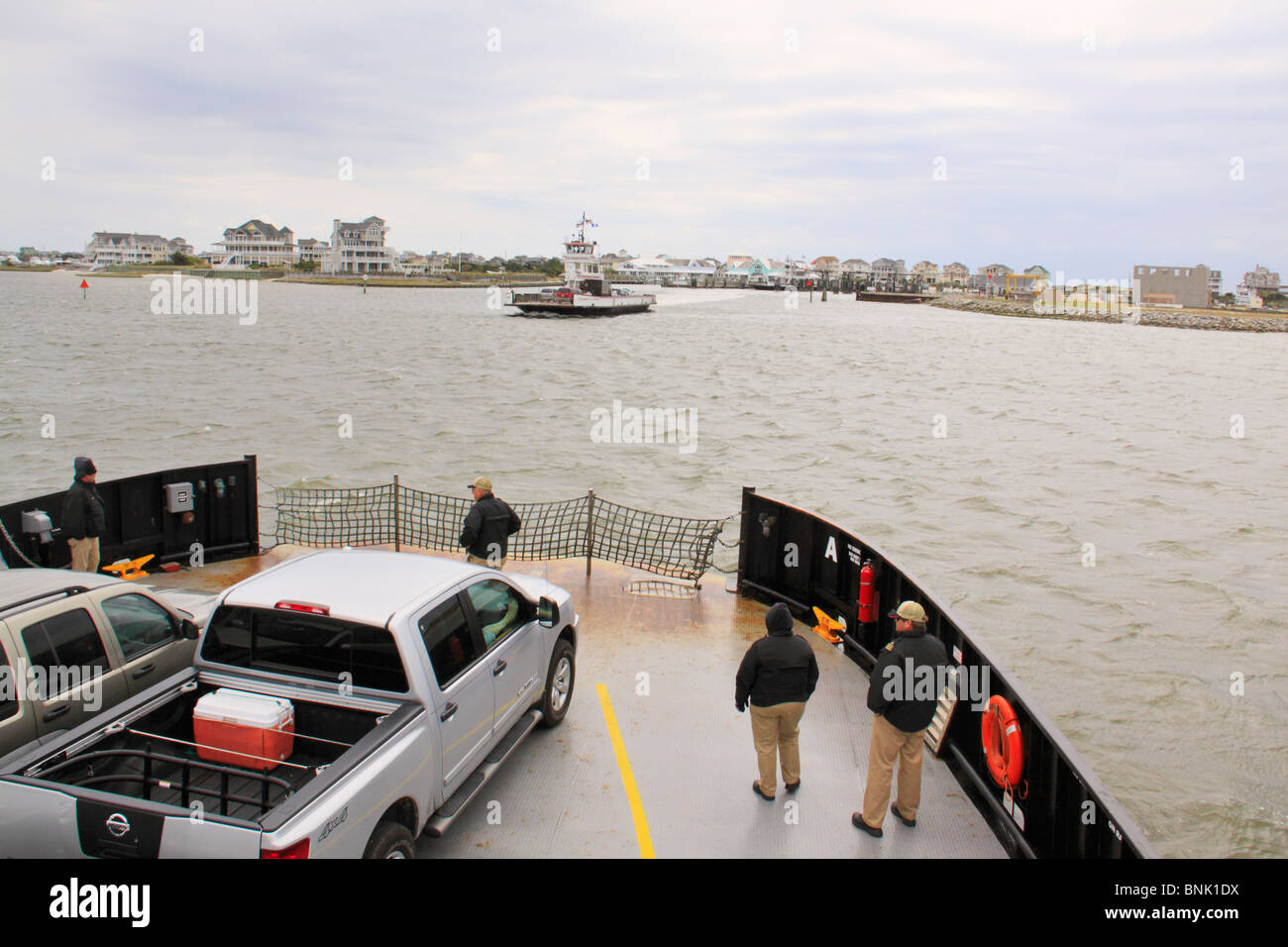 The Hatteras to Ocracoke Ferry approaching Hatteras, North Carolina