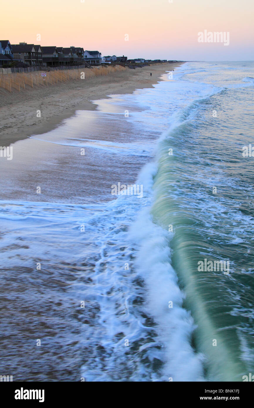 Ocean waves at Sunset, Kitty Hawk, North Carolina, USA Stock Photo Alamy