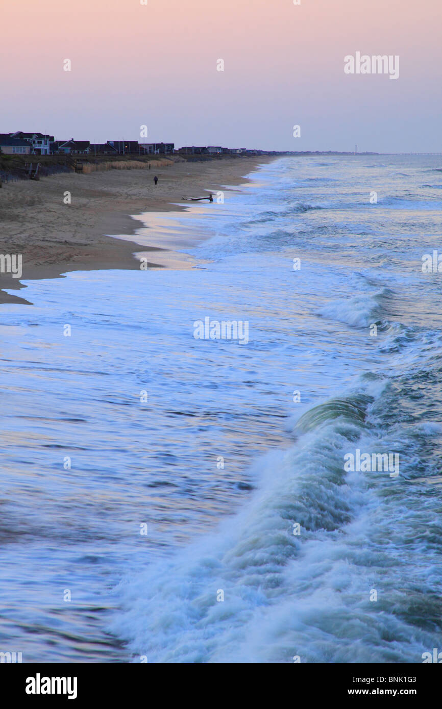 Ocean waves at Sunset, Kitty Hawk, North Carolina, USA Stock Photo Alamy
