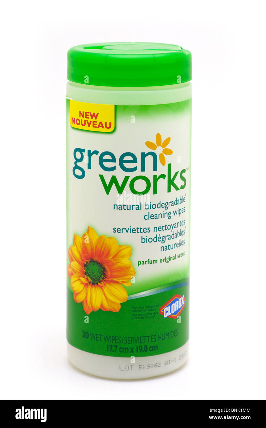 Eco Friendly, environmentally safe, biodegradable product. Stock Photo