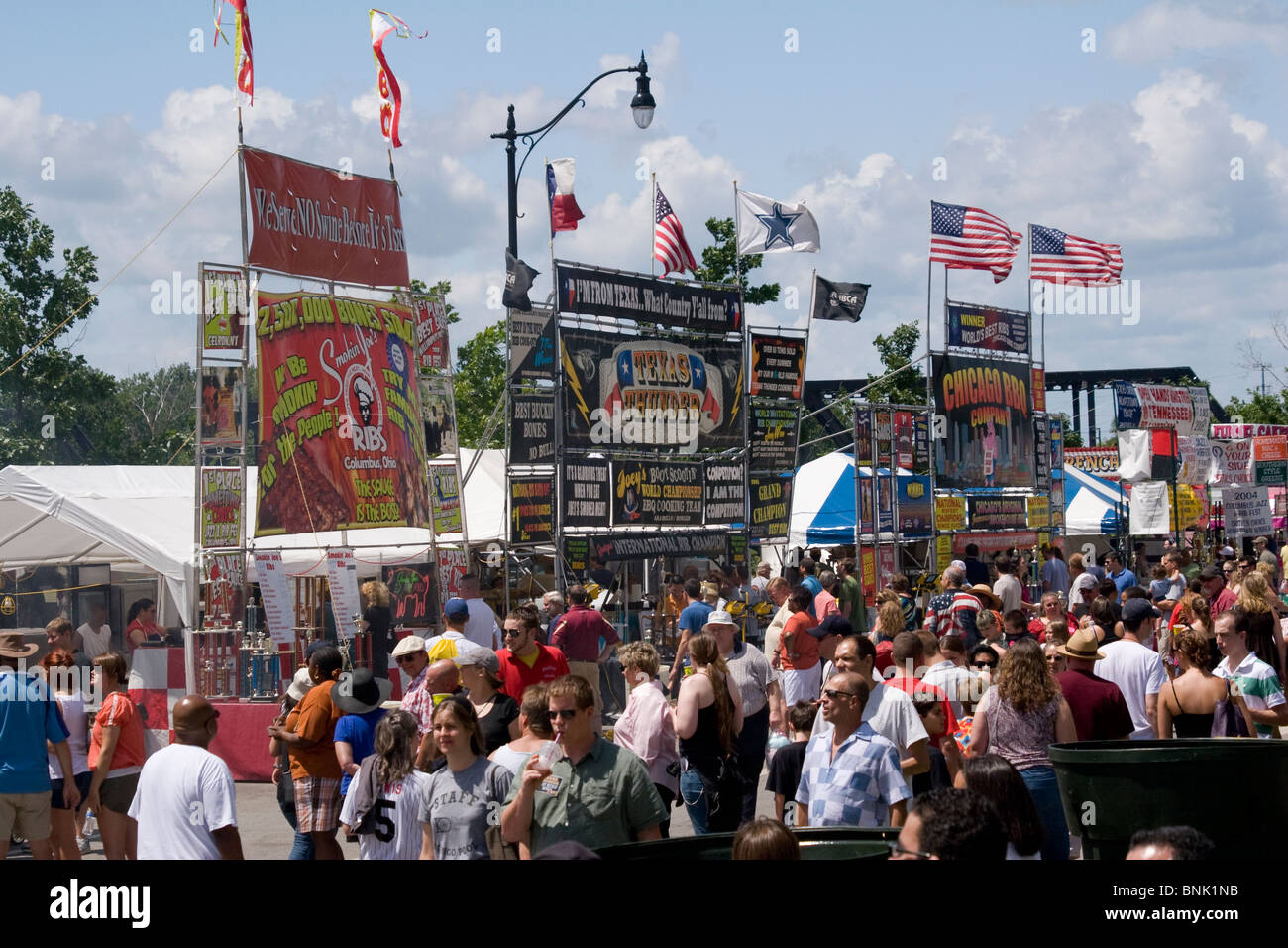 People and vendor booths. Jazz and Rib Fest. Columbus, Ohio, USA Stock