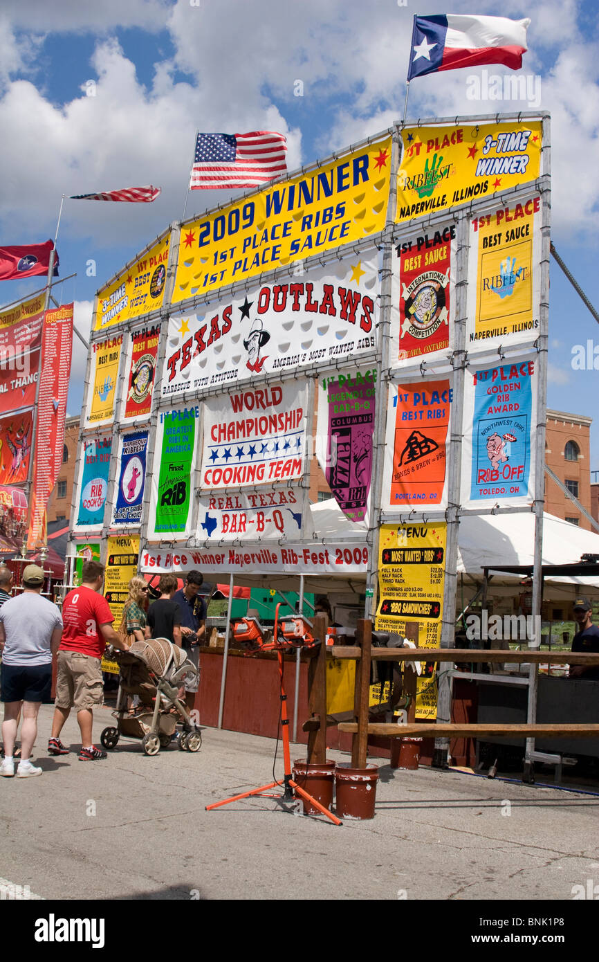 Ribs vendor booth. Jazz and Rib Fest. Columbus, Ohio, USA. Booth named