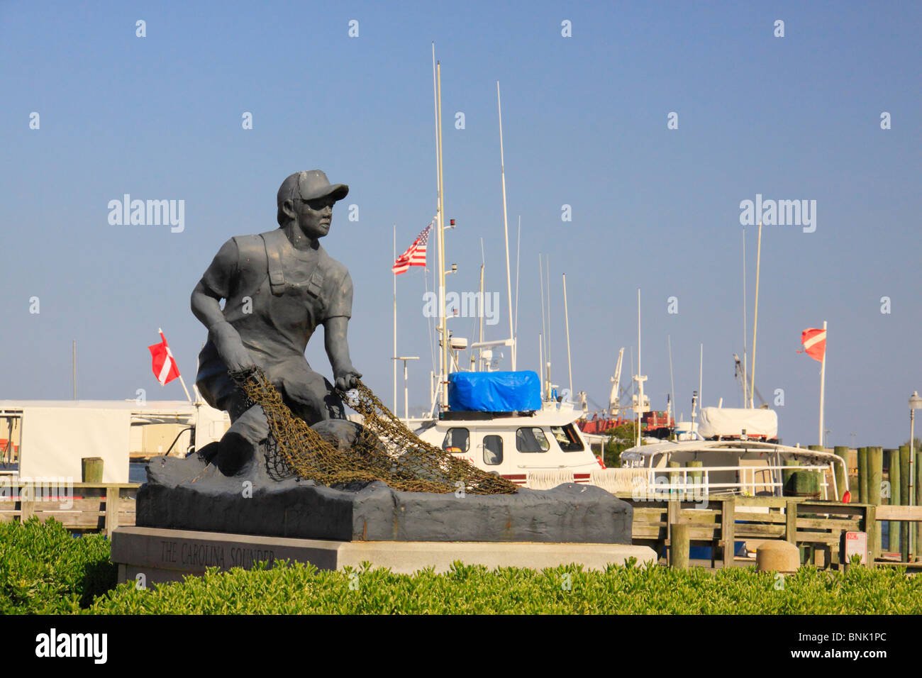 The Carolina Sounder sculpture on the waterfront at Morehead City