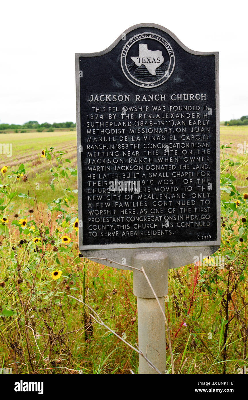 Texas, McAllen. Historic marker. Stock Photo