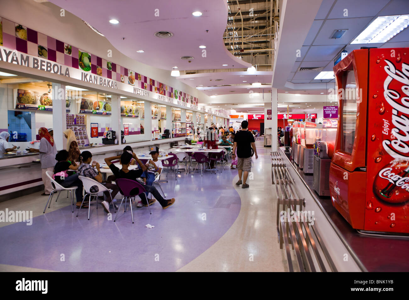 Malaysians relax in a new restaurant complex in Melaka, Malaysia Stock Photo