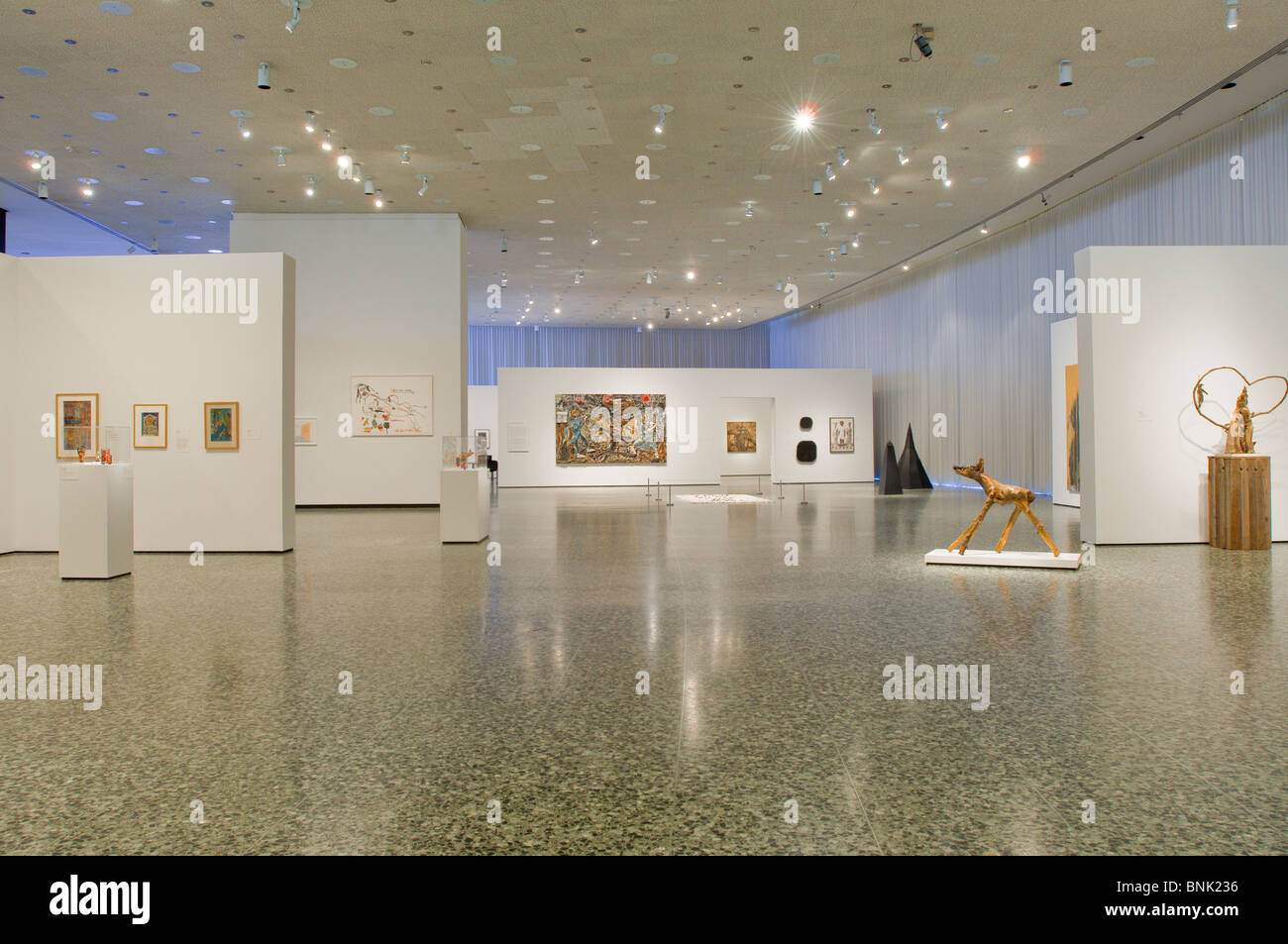 African artwork pottery at the Museum of Fine Arts, Houston, Texas. Stock Photo