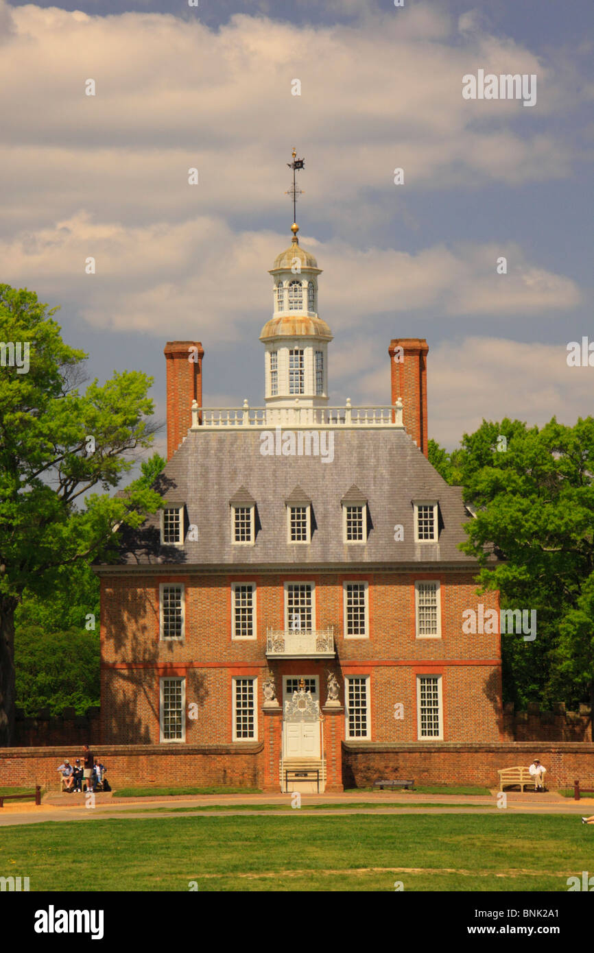 The Governor's Palace in the Historic Area of Colonial Williamsburg, Virginia, USA Stock Photo