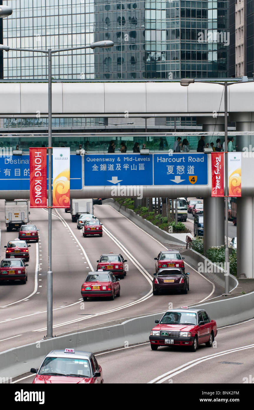 Highway in Central Hong Kong, the main East West connection on the