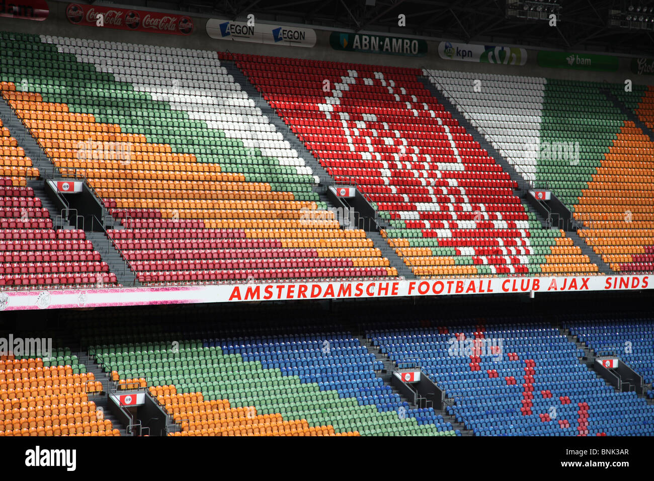 Seats in Ajax Arena Stadium, Amsterdam Stock Photo