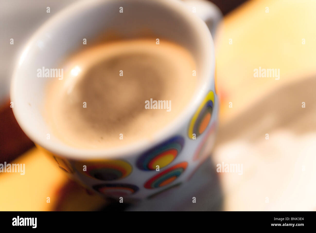 a cup of espresso coffee in a bar Stock Photo