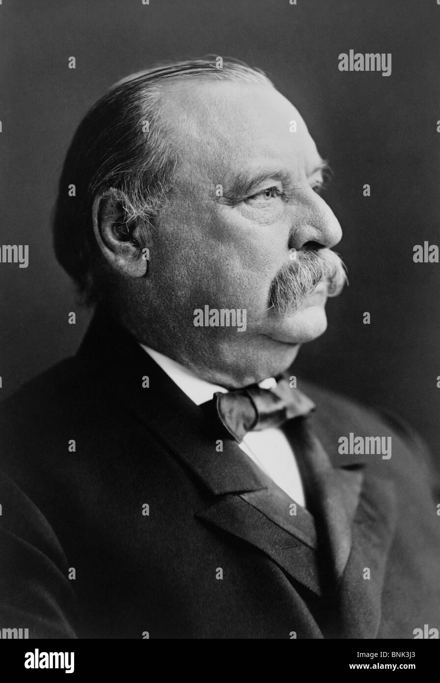 Portrait photo circa 1903 of Grover Cleveland (1837 - 1908) - the 22nd and 24th US President (1885 - 1889 and 1893 - 1897). Stock Photo