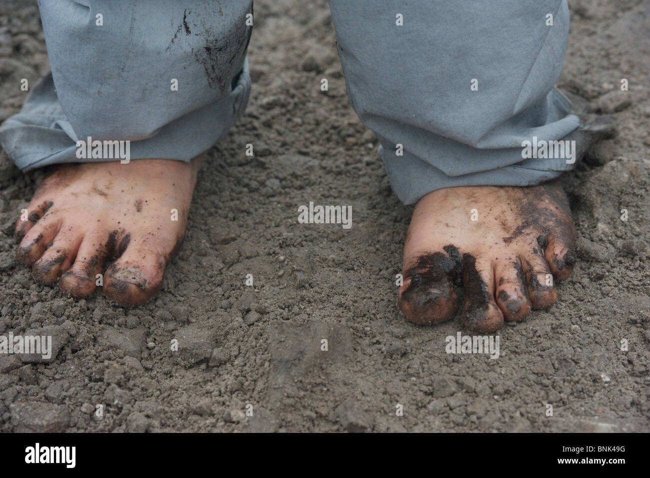 25072010 A barefoot pilgrim climbing Croagh Patrick, Co. Mayo. Photograph Keith Heneghan