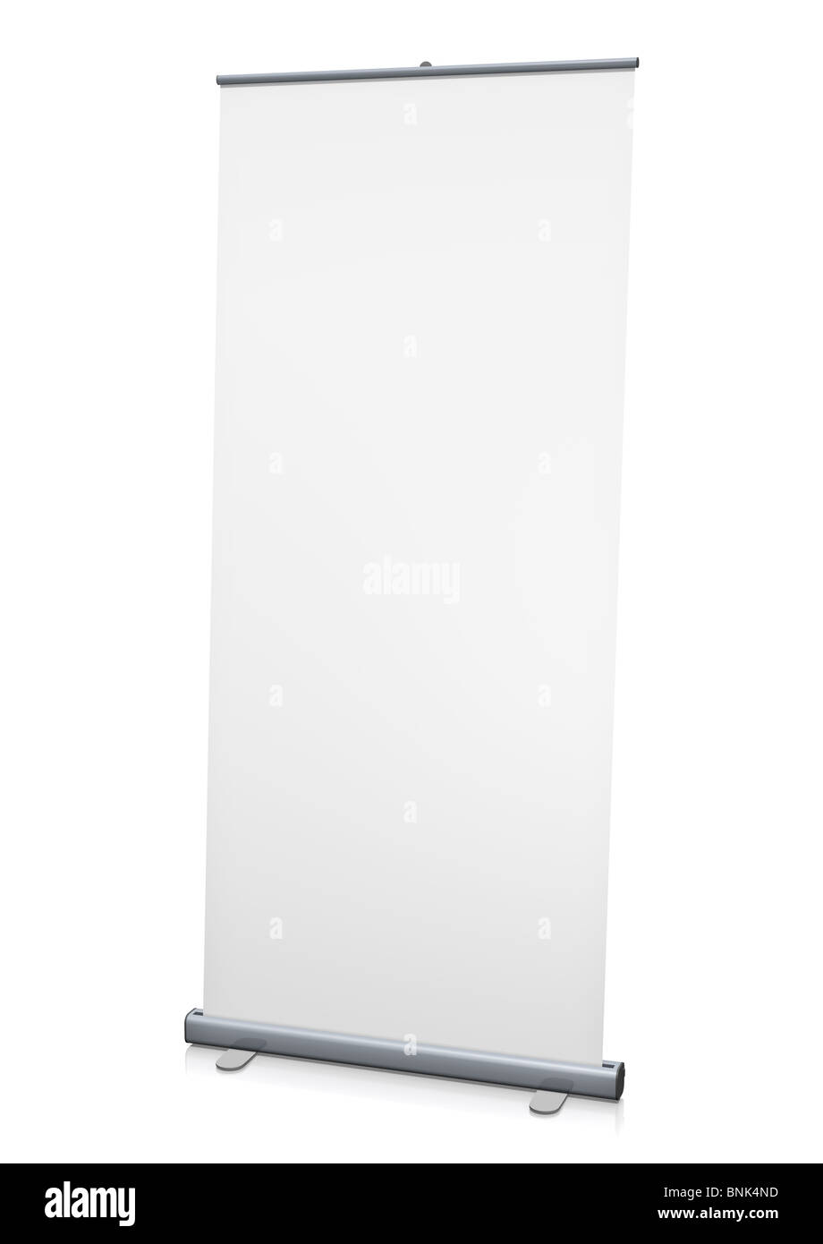 Blank roll-up banner, 3D rendered illustration Stock Photo
