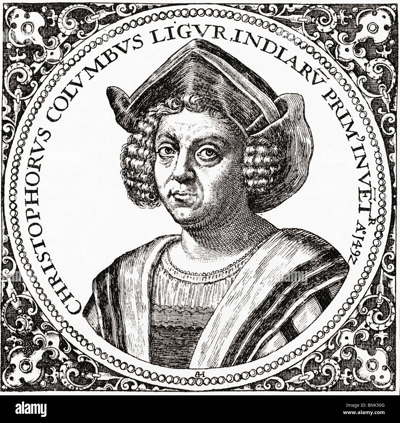 Christopher Columbus, c. 1451 to 1506. Genovese navigator, colonizer, and explorer. Stock Photo
