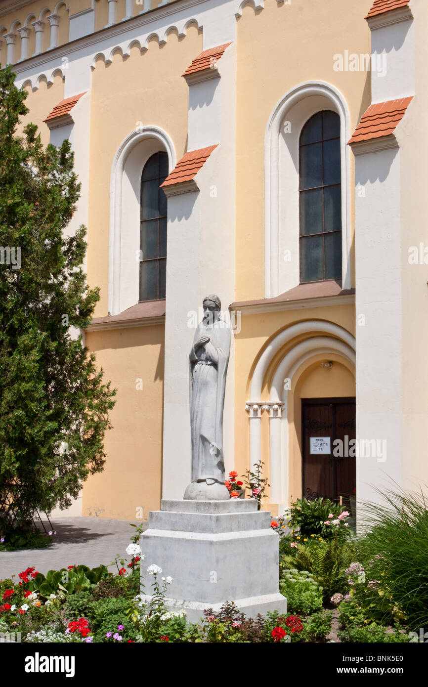 Church and Statue in Siofok Lake Balaton Hungary Stock Photo