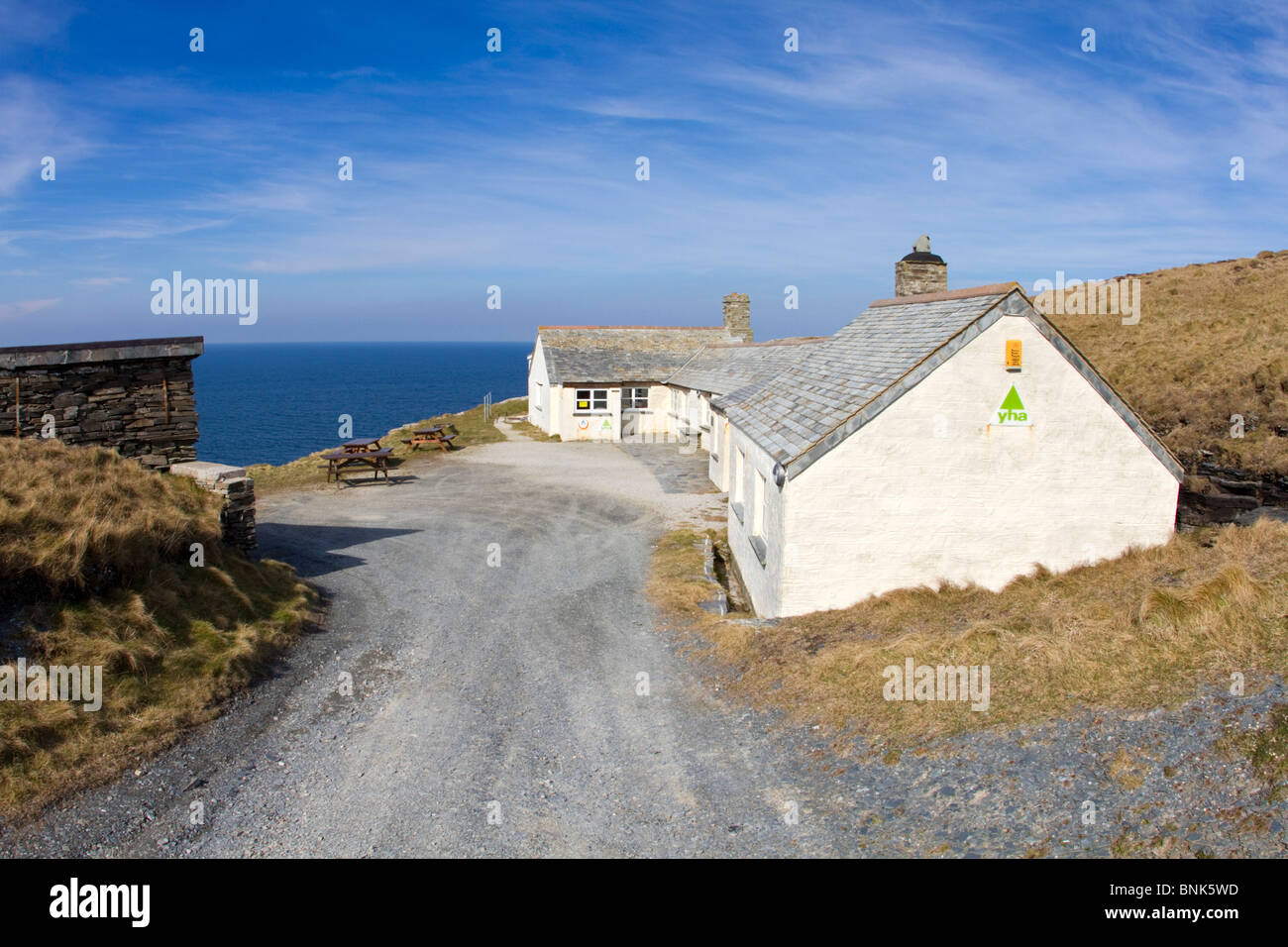 Tintagel youth hostel; Cornwall Stock Photo