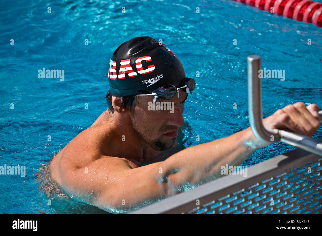 A photograph of the American swimmer Michael Phelps, training. USA US  America NBAC North Baltimore Aquatic Club Stock Photo - Alamy