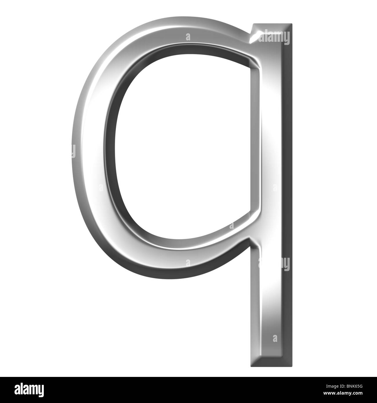 3d silver letter q Stock Photo