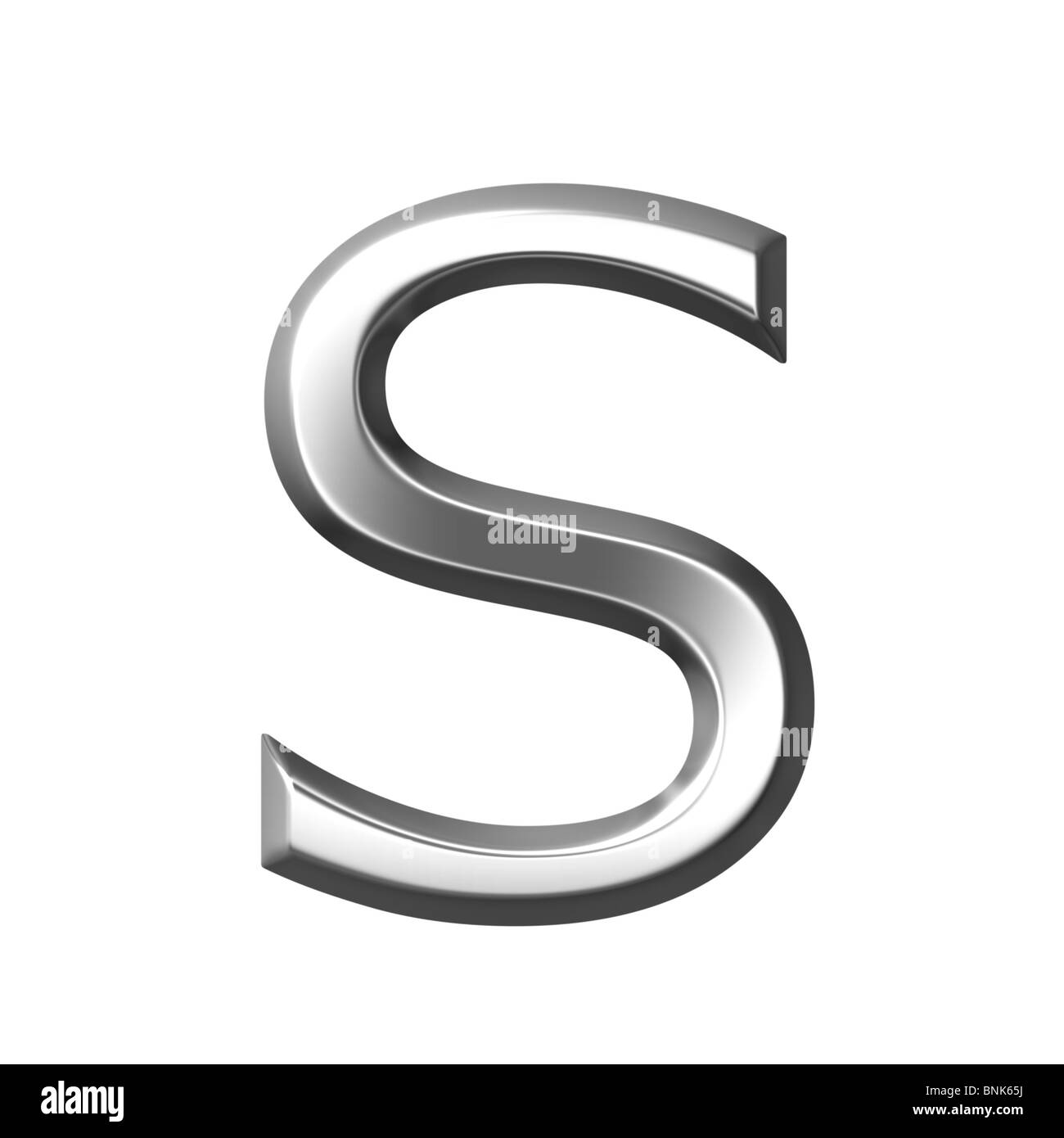3d silver letter s Stock Photo