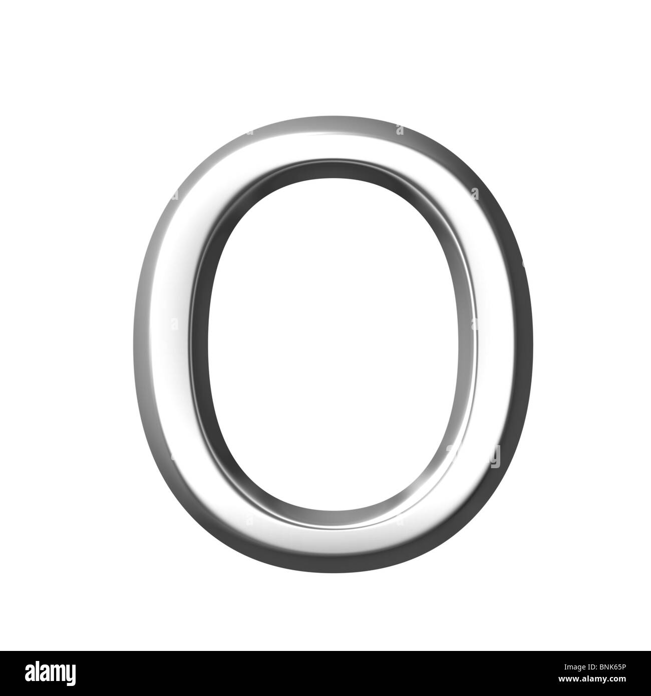 3d silver letter o Stock Photo