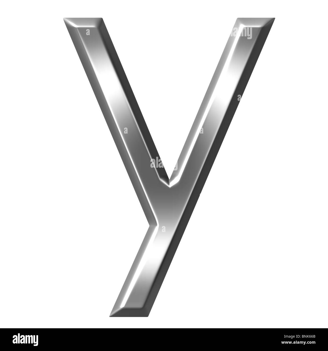 3d silver letter y Stock Photo