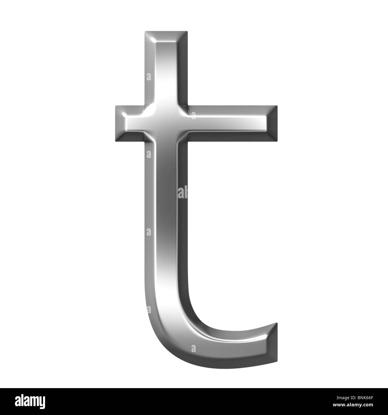 3d silver letter t Stock Photo