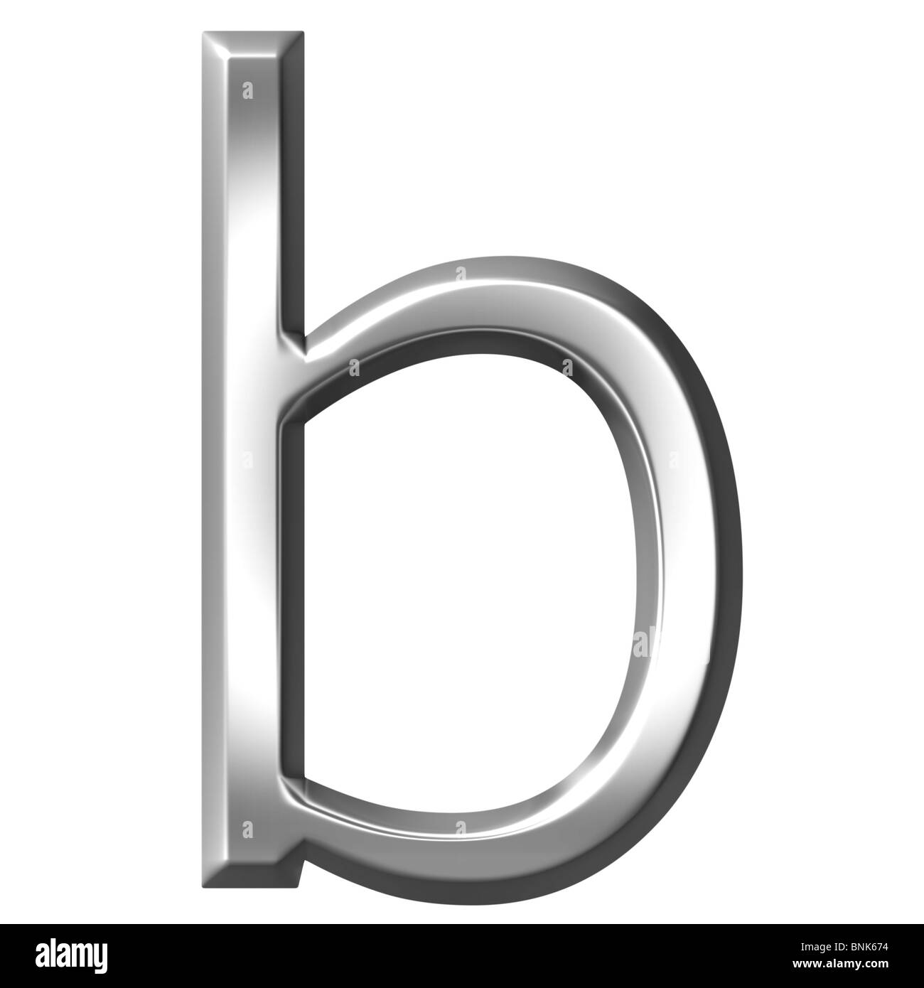 3d silver letter b Stock Photo