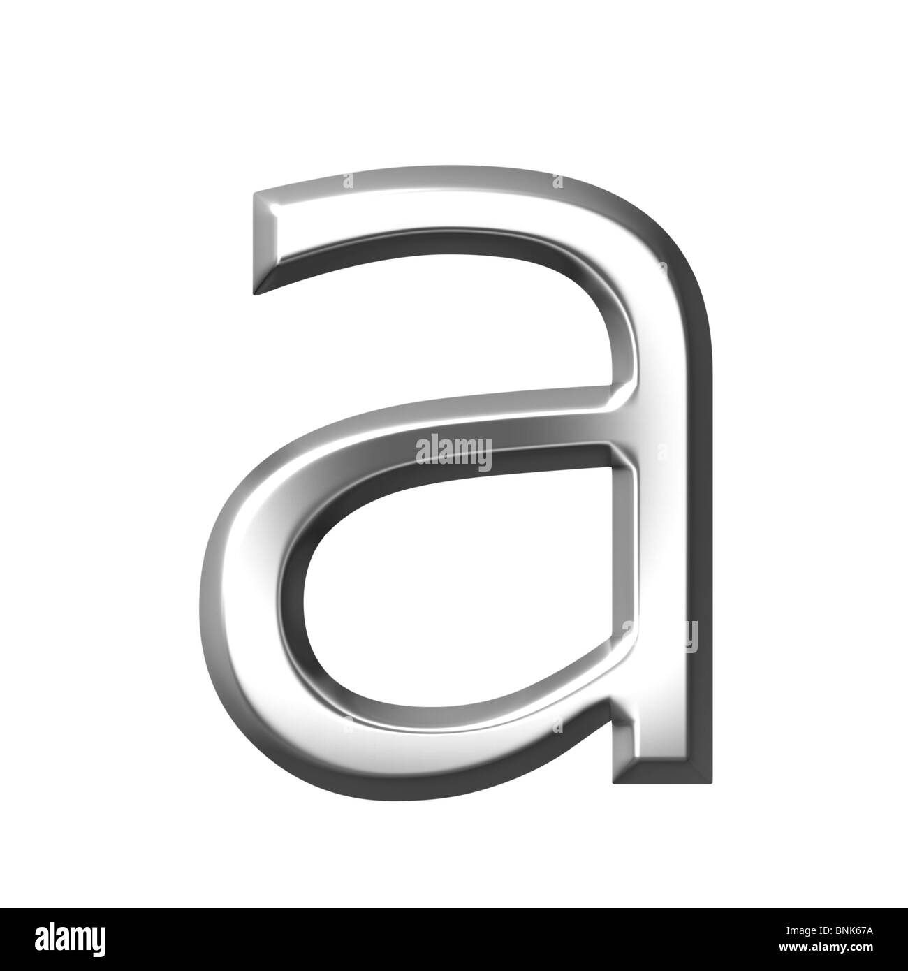 3d silver letter a Stock Photo