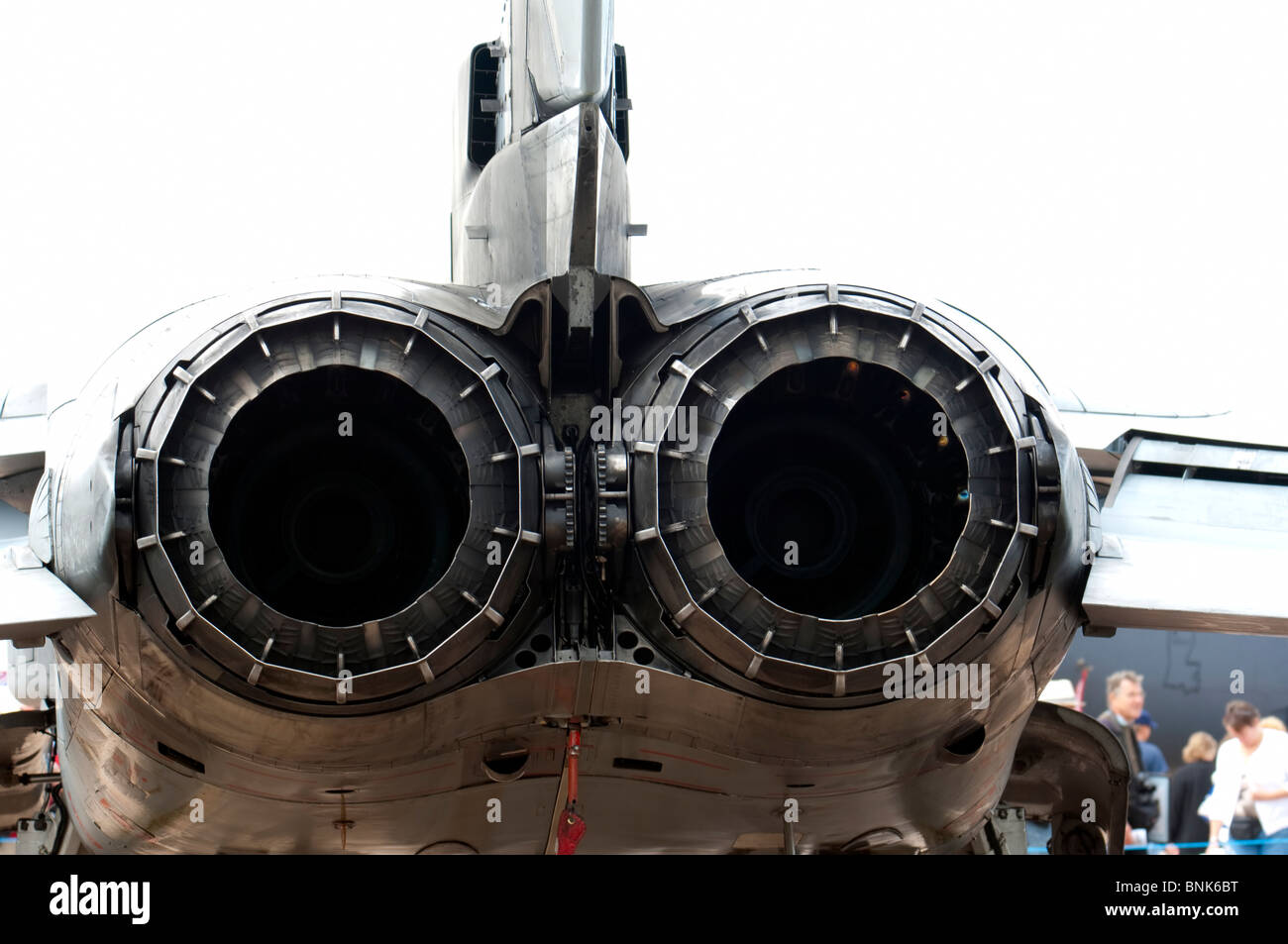 Rear shrouds on engine of Panavia Tornado fighter bomber Stock Photo