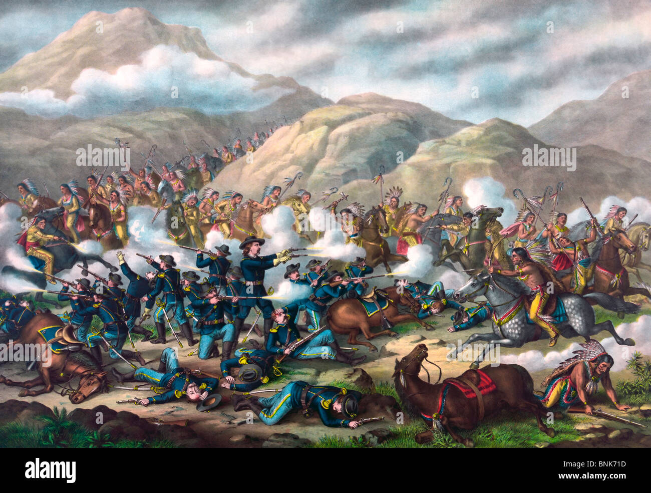 Battle of Little Bighorn - Montana USA June 25, 1876 Stock Photo