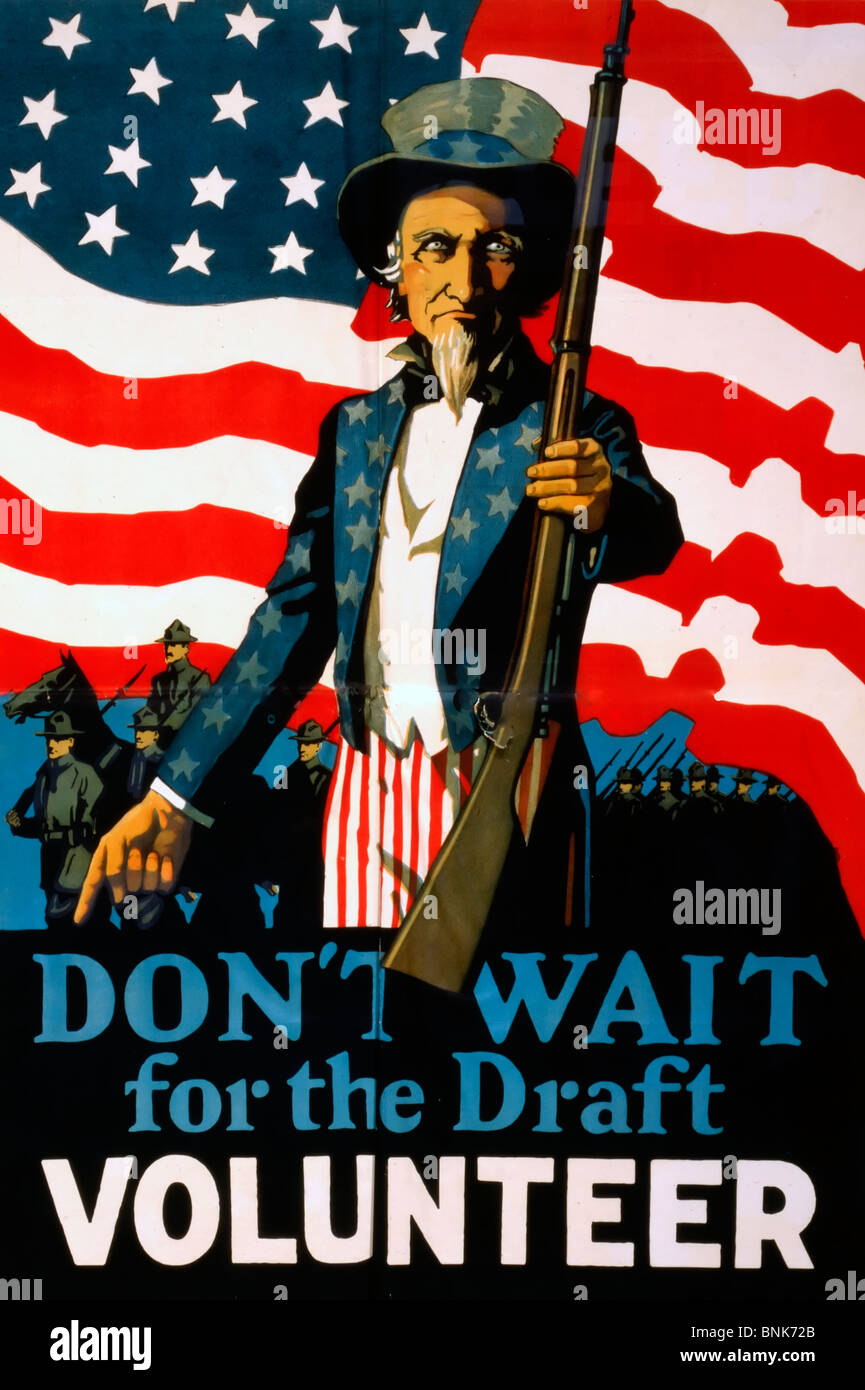 Don't wait for the draft--Volunteer - World War I USA Poster Stock