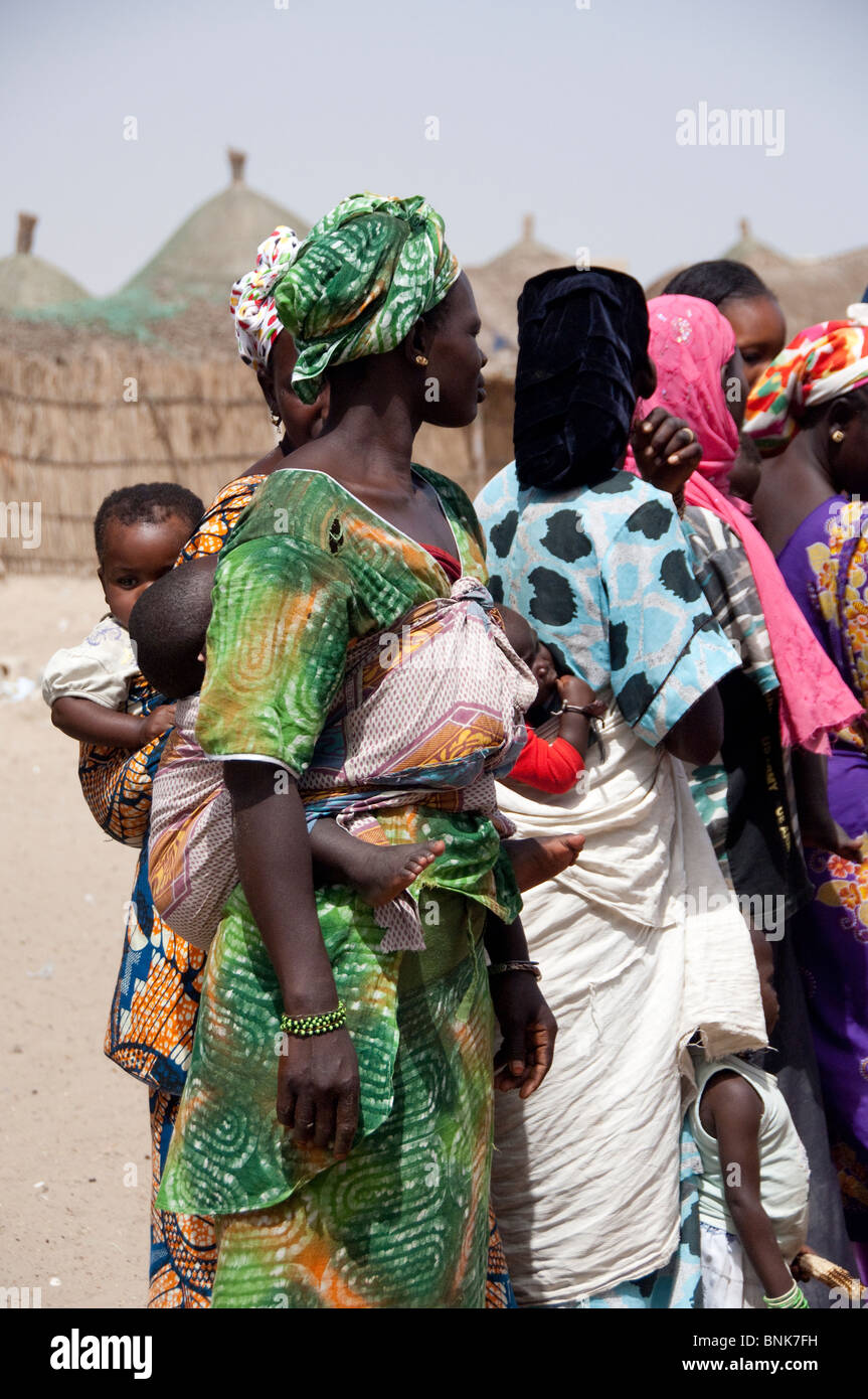 Africa, Senegal, Dakar. Fulani village, semi-nomadic tribe located ...