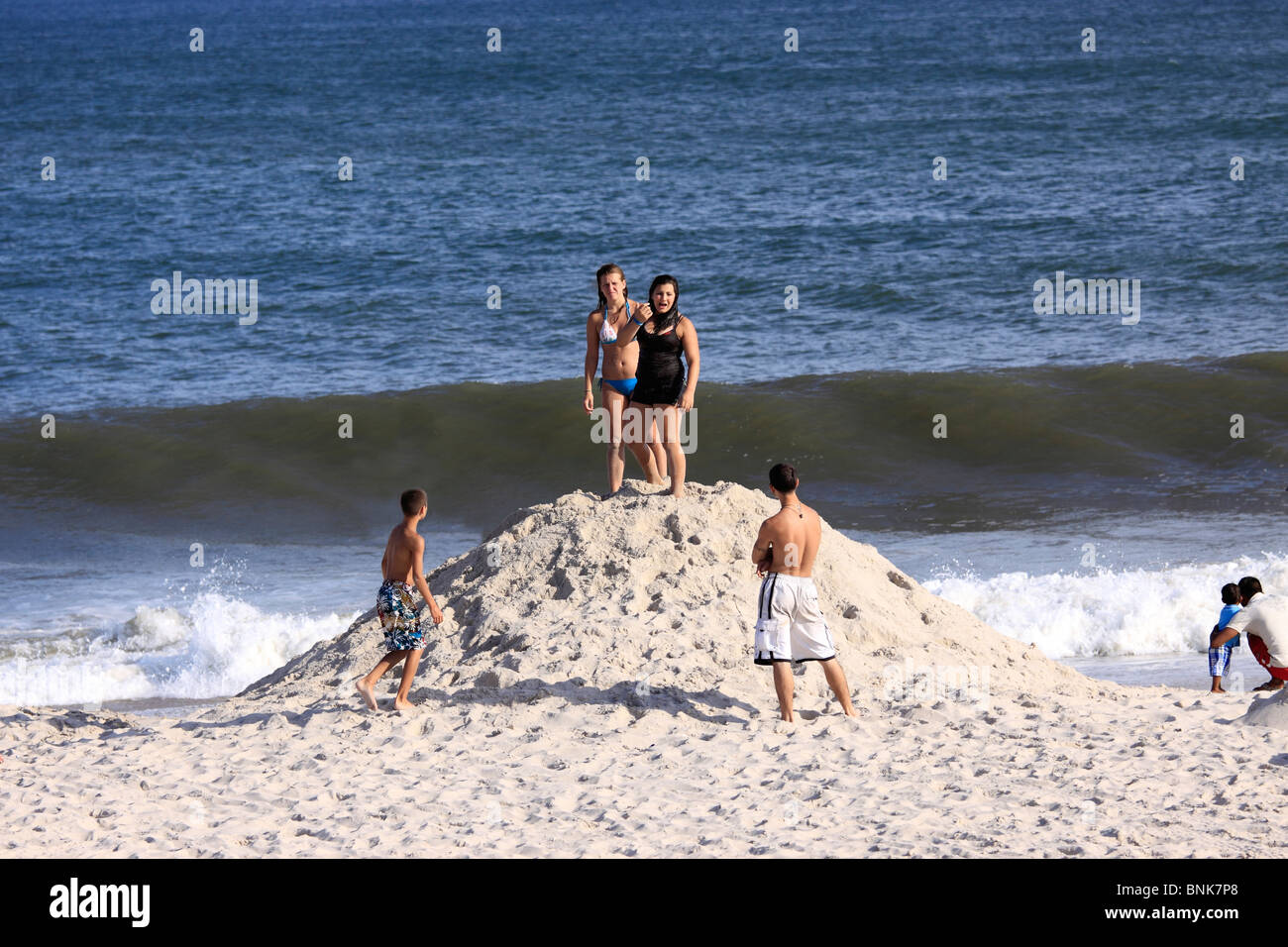 Smith Point Beach on the Atlantic Ocean Long Island NY Stock Photo