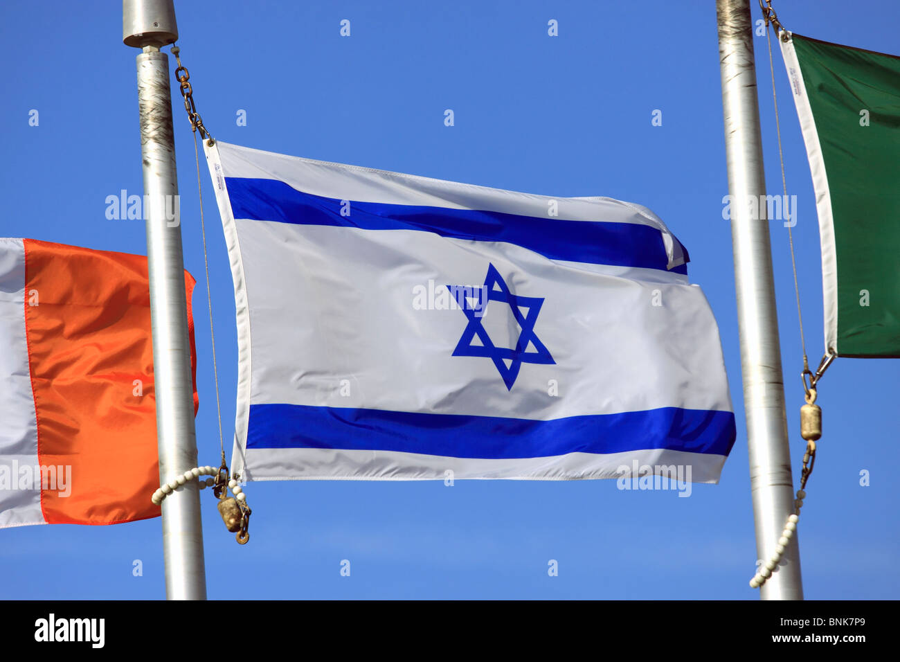 Israeli flag at TWA Flight 800 Memorial Long Island NY Stock Photo
