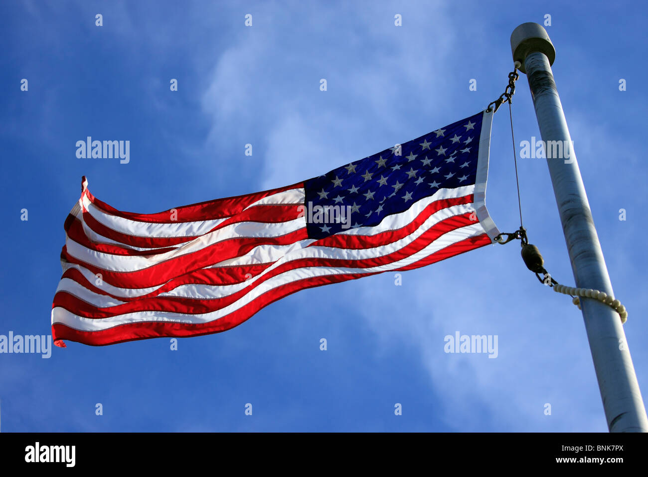 American flag at TWA Flight 800 Memorial Long Island NY Stock Photo
