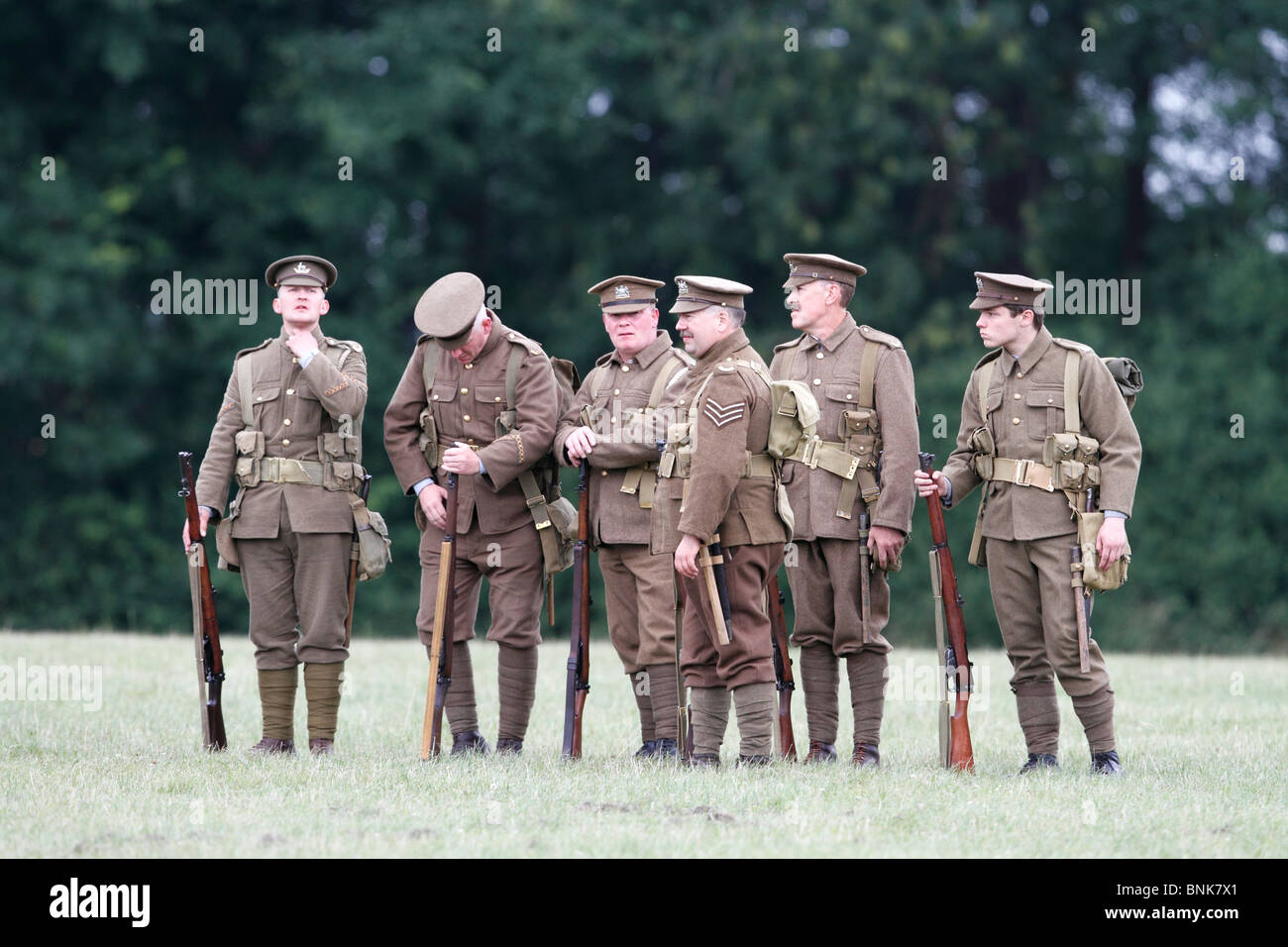 British Infantry from WW1, 1914-198, before tin hats became issue ...