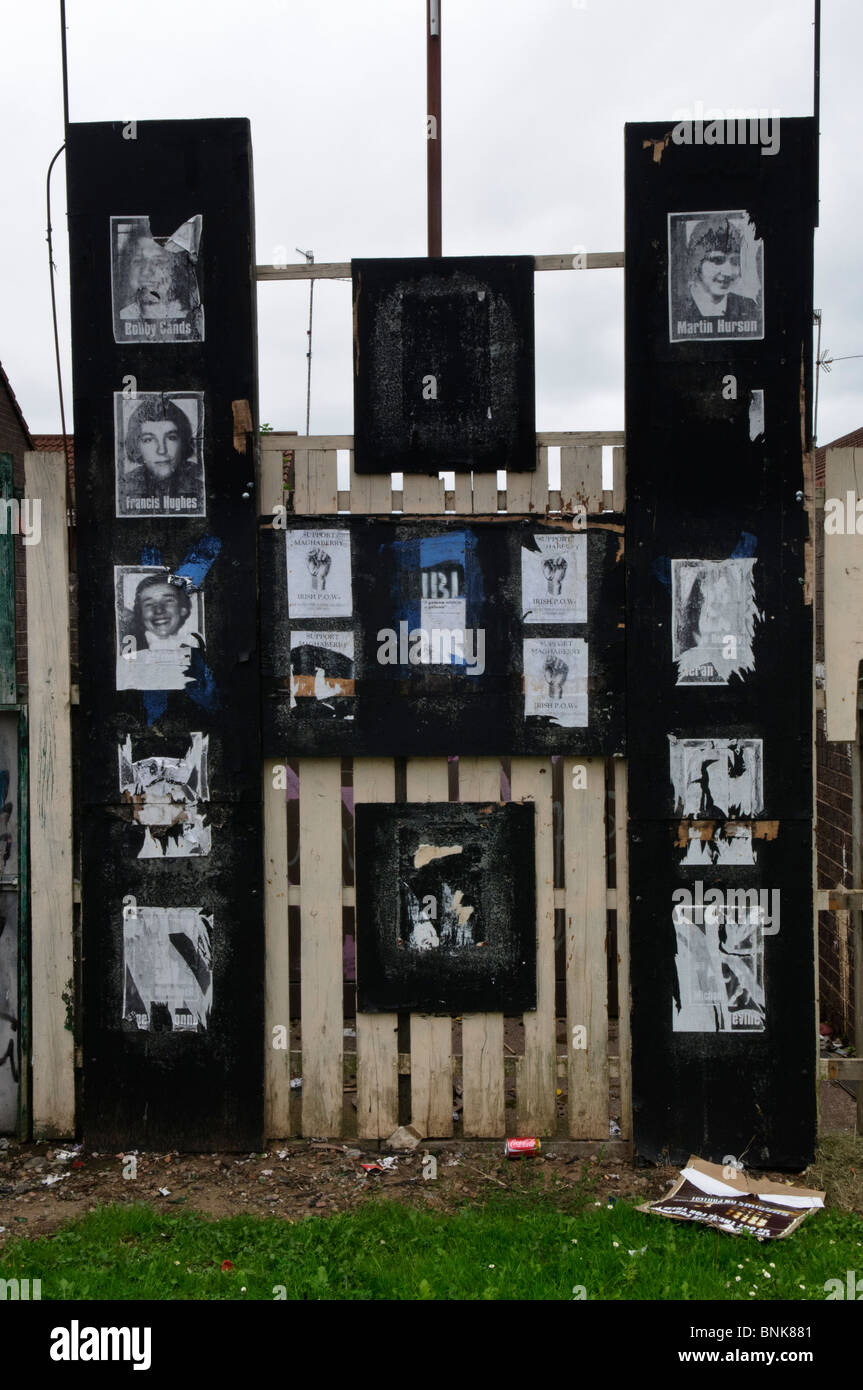 Memorial in the Kilwilke Estate, Lurgan, to the 1981 Hunger Strike in the H-Blocks of the Maze Prison Stock Photo