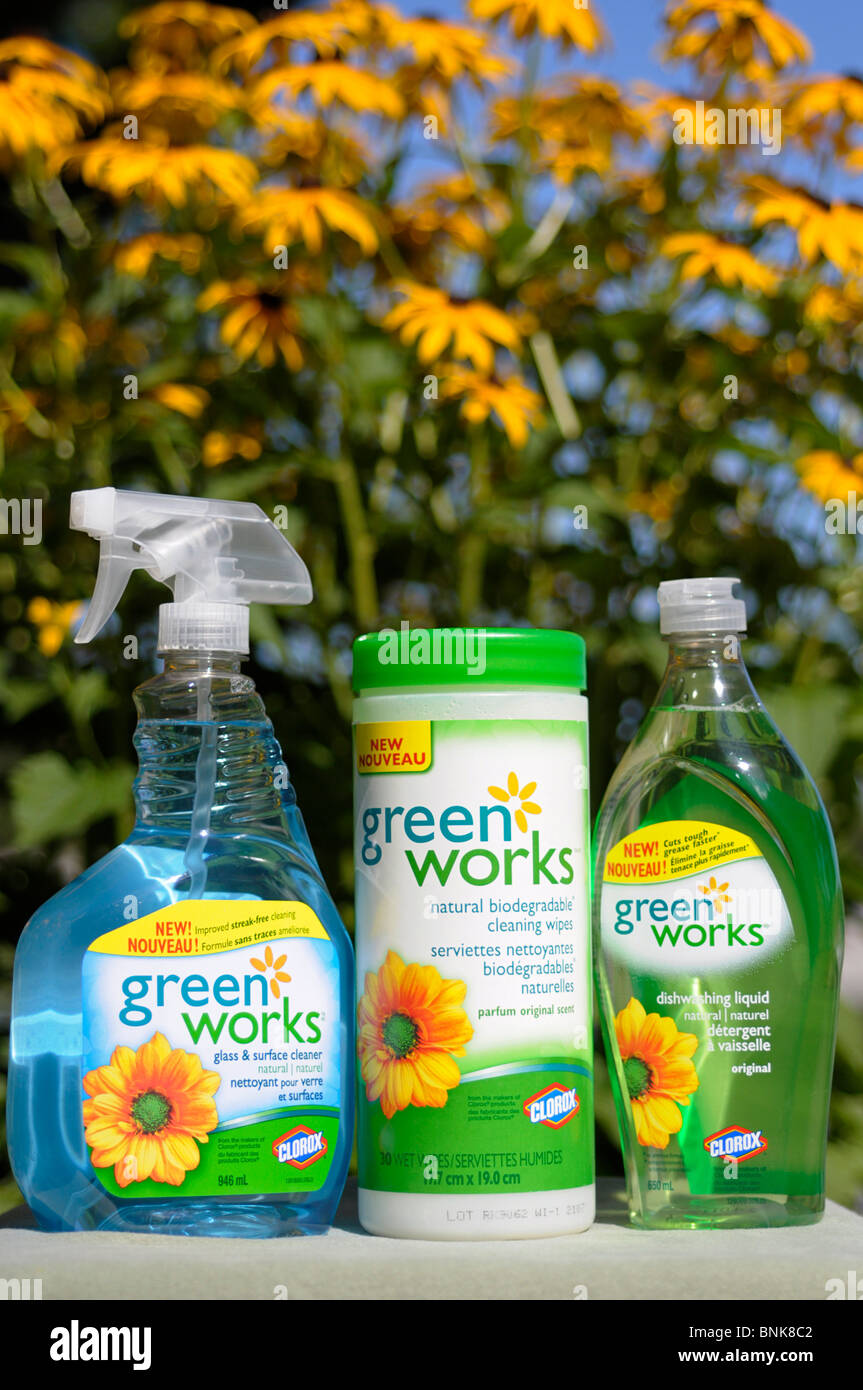 Eco Friendly, environmentally safe, biodegradable products Stock Photo