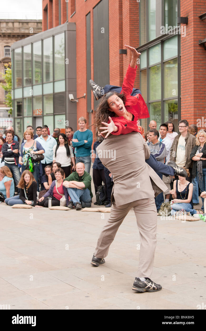 Motionhouse dance company performing 'Cascade' as part of the three